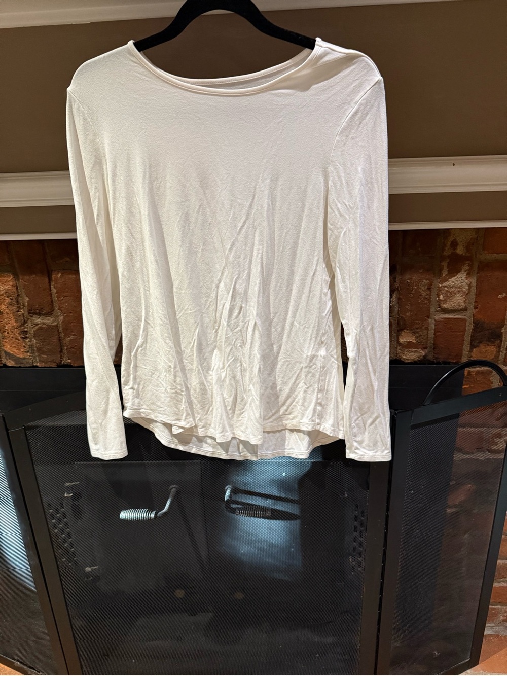 Chico’s White Long Sleeve Boat Neck Knit Top Size 1 Medium